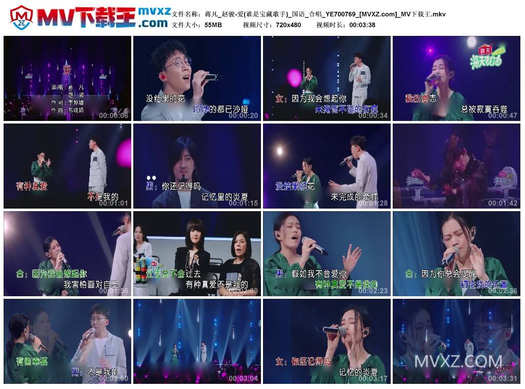 蒋凡_赵骏-爱(谁是宝藏歌手)_国语_合唱_YE700769